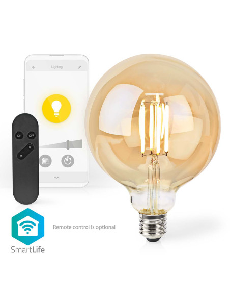 NEDIS LED SmartLife A Intensité Variable Wi-Fi Android IOS E27 7 W  Blanc Chaud