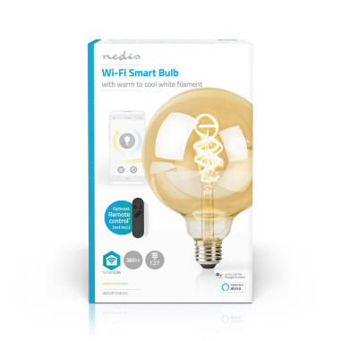 NEDIS LED SmartLife A Intensité Variable Wi-Fi E27 4.9 W Verre Globe Connecté