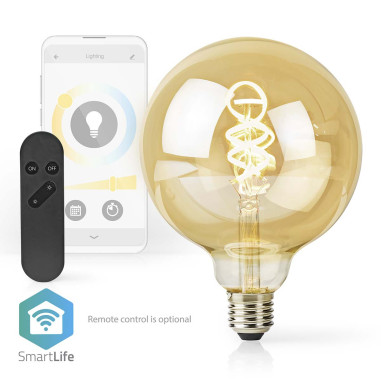 NEDIS LED SmartLife A Intensité Variable Wi-Fi E27 4.9 W Verre Globe Connecté