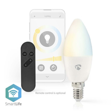 NEDIS Ampoule Bougie SmartLife Android IOS Wi-Fi  E14 Blanc Chaud A Frais 4.9 W
