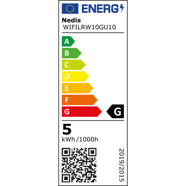 NEDIS Spot LED SmartLife Wi-Fi  GU10 4.9 W Blanc Chaud a Frais Plug &Play