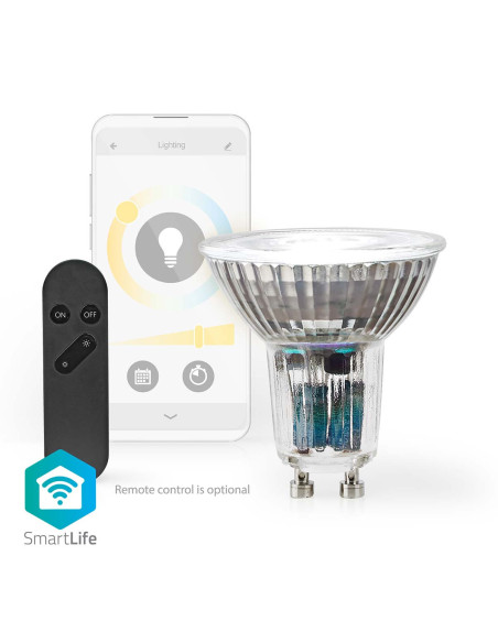 NEDIS Spot LED SmartLife Wi-Fi  GU10 4.9 W Blanc Chaud a Frais Plug &Play