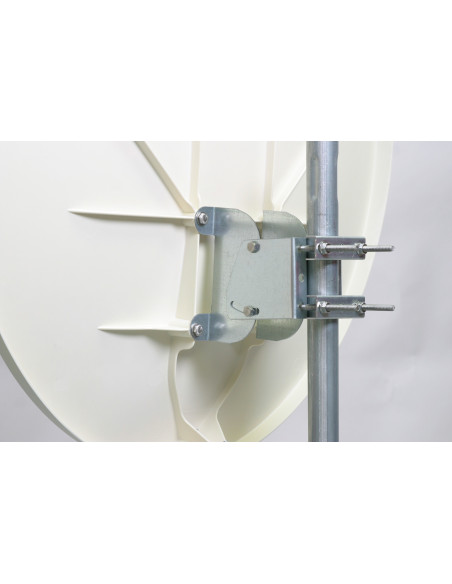 HDSAT Parabole satellite Reconditionné fibre composite Blanche 85cm + BRIDES INOX Anti Corrosion