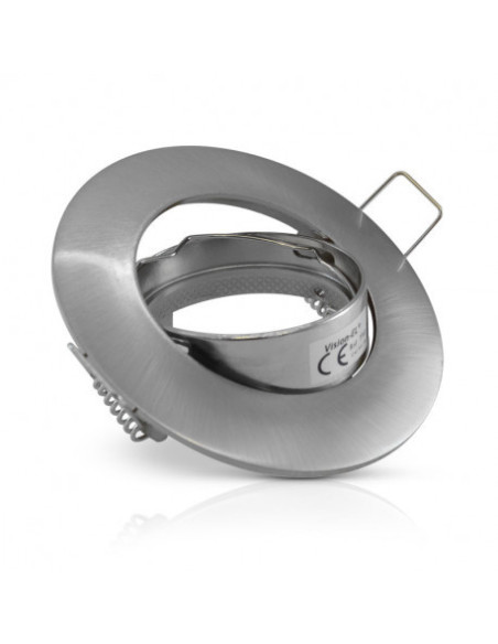 Support plafond Rond Inclinable Orientable Argent Ø92 mm