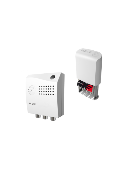 FAGOR AML910DCD2K Kit Amplificateur de Mât + Alim 24V 150mA Gain 35dB 1 Entrée UHF