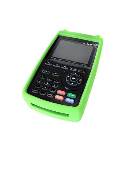 PACK SATLINK WS 6916 HD Mesureur de Champ Satellite DVB-S2 HD + Batterie supplémentaire + Coque Silicone Vert+