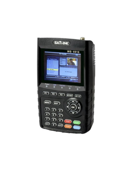 PACK SATLINK WS 6916 HD Mesureur de Champ Satellite DVB-S2 HD + Batterie supplémentaire + Coque Silicone Vert+