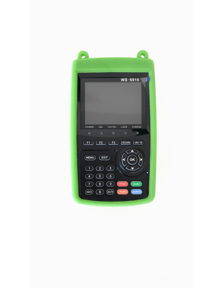PACK SATLINK WS 6916 HD Mesureur de Champ Satellite DVB-S2 HD + Batterie supplémentaire + Coque Silicone Vert+