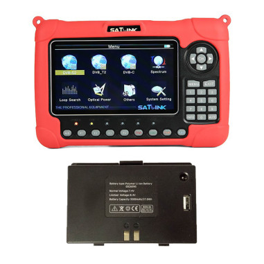 PACK SATLINK WS 6980 HD COMBO DVB-S2/DVB-T2 H265/DVB-C SPECTRE CONSTELLATION OPTIQUE + batterie supplémentaire