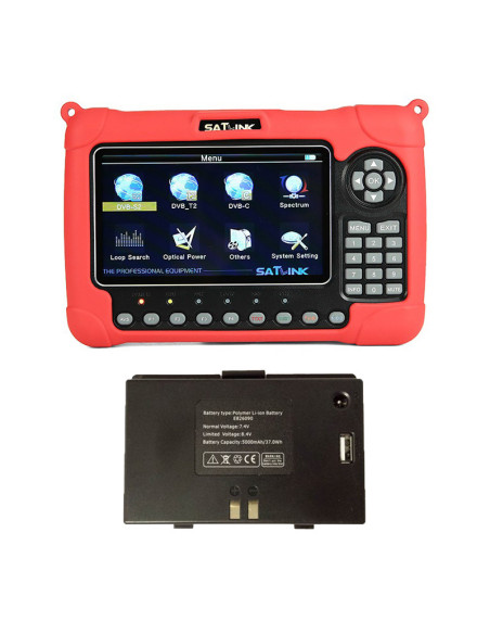 PACK SATLINK WS 6980 HD COMBO DVB-S2/DVB-T2 H265/DVB-C SPECTRE CONSTELLATION OPTIQUE + batterie supplémentaire