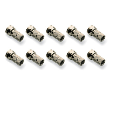 Pack FAGOR 10x Fiche F Argent 7mm pour Câble Coaxial TNT Satellite