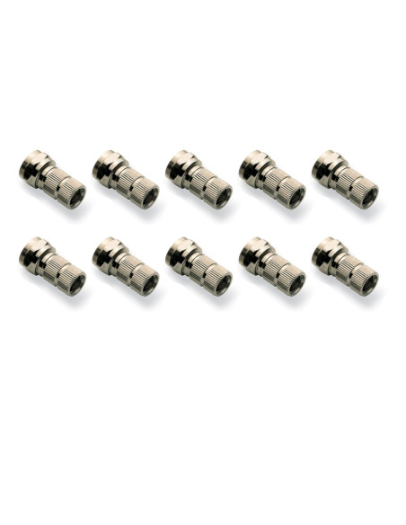 Pack FAGOR 10x Fiche F Argent 7mm pour Câble Coaxial TNT Satellite