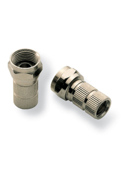 Pack FAGOR 10x Fiche F Argent 7mm pour Câble Coaxial TNT Satellite