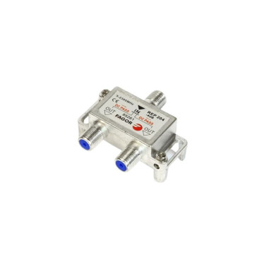 Pack FAGOR Répartiteur Antenne TV ou SAT 1 Entrée 2 sorties 5-2300Mhz + 3 Fiches F 7mm Haute Qualité