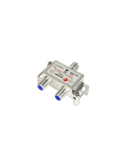 Pack FAGOR Répartiteur Antenne TV ou SAT 1 Entrée 2 sorties 5-2300Mhz + 3 Fiches F 7mm Haute Qualité