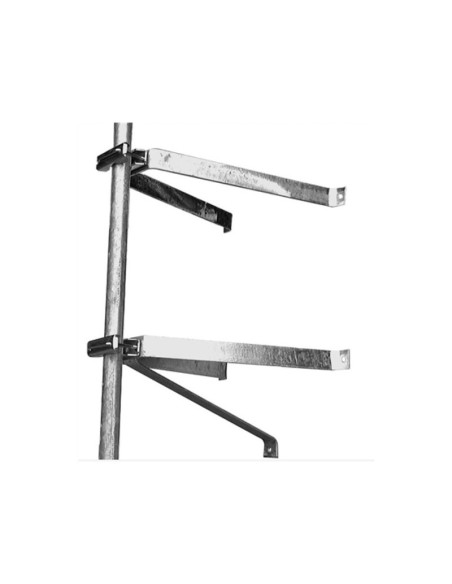 Pack HDSAT Paire d'étriers en U pour mât déport 50cm + Mât Emboitable 1m Diamètre 50mm