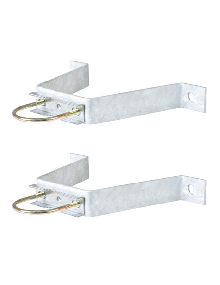 HDSAT Paire d'étriers Fixation Murale patte en M Déport 90mm Mât Antenne TV TNT SAT