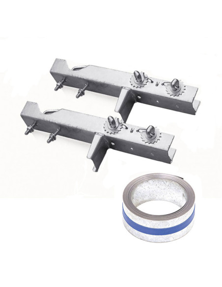 Pack HDSAT Cerclage Cheminée Double Fixation + Feuillard Galvanisé 5m Kit Fixation Antenne TNT
