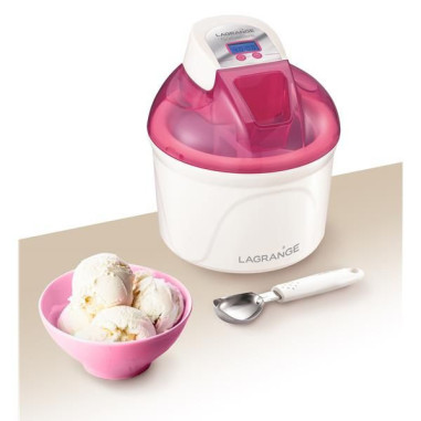LAGRANGE Machine à glaces cuve 1.8L Sorbetière 12W + Cuillère Framboise