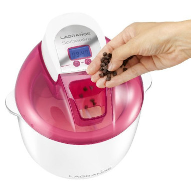 LAGRANGE Machine à glaces cuve 1.8L Sorbetière 12W + Cuillère Framboise