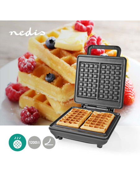 NEDIS Gaufrier 1200W Aluminium Contrôle automatique de la température