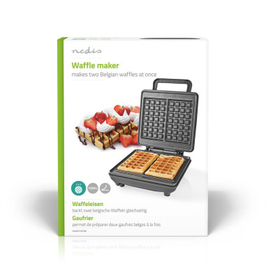 NEDIS Gaufrier 1200W Aluminium Contrôle automatique de la température