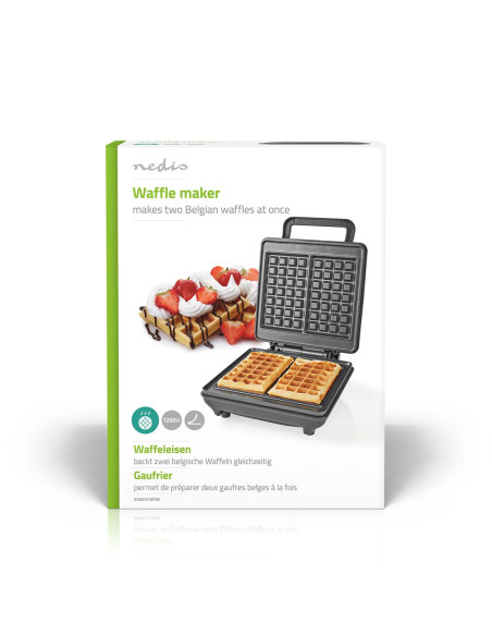 NEDIS Gaufrier 1200W Aluminium Contrôle automatique de la température