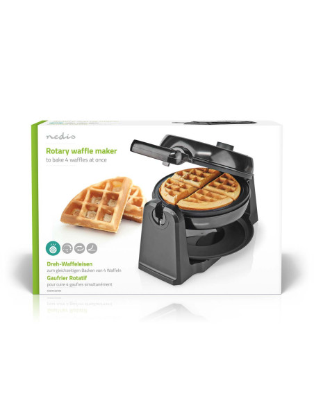 NEDIS Gaufrier 1000W Fonction Rotative 4 Gaufres