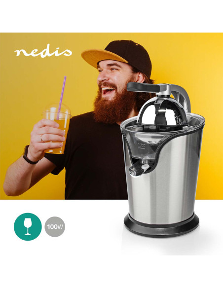 NEDIS Presse-Agrumes 100 W en Acier Inoxydable