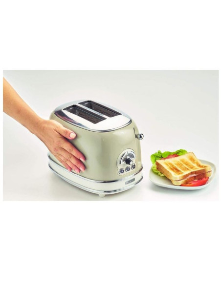 Pack ARIETE Bouilloire Electrique 1L Vert + Grille-pain 2 fentes 815W Beige