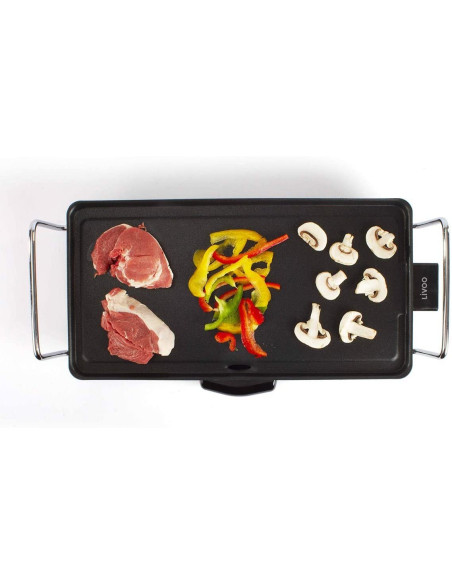 LIVOO Plancha Gril Teppan Yaki électrique plaque de cuisson 40 x 23 cm