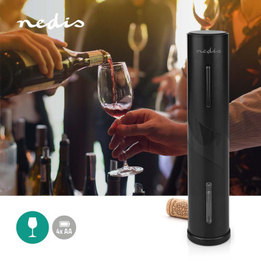 NEDIS Ouvre-Vin Electronique ABS / Aluminium Noir