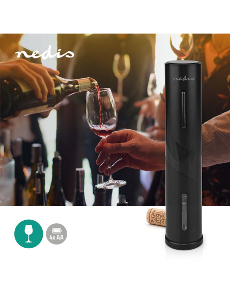 NEDIS Ouvre-Vin Electronique ABS / Aluminium Noir