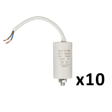 PACK FIXAPART x10 Condensateurs 8.0uf / 450 V + cable Condo fil 8 mf