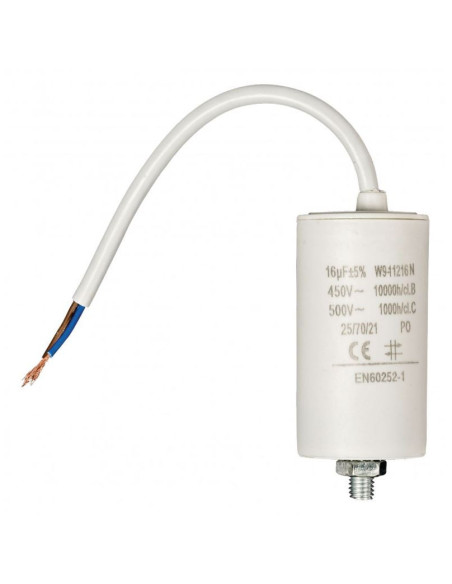 Pack FIXAPART x 10 Condensateurs 16.0uf / 450 V + cable Condo 16mf fil