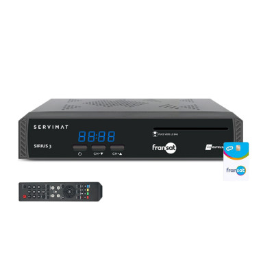 SERVIMAT SIRIUS II Récepteur Satellite HD + Carte FRANSAT PC6