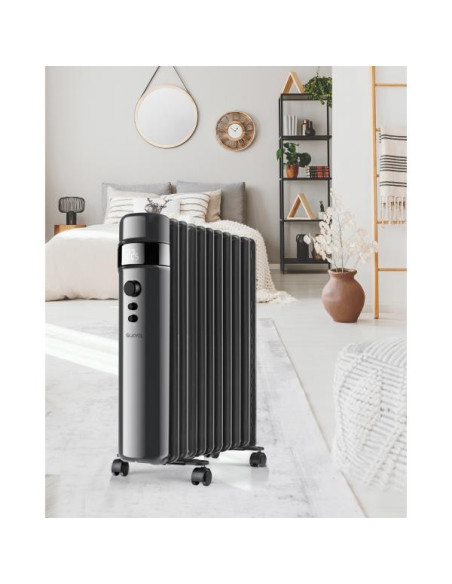 SUPRA Radiateur mobile bain d'huile 2500W Thermostat Réglable Minuterie