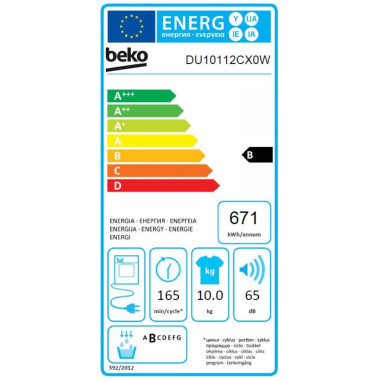PACK BEKO Lave-linge Hublot 10kg 1400trs/min + Sèche-linge Condensation 10kg