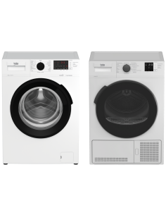 PACK BEKO Lave-linge Hublot 10kg 1400trs/min + Sèche-linge Condensation 10kg