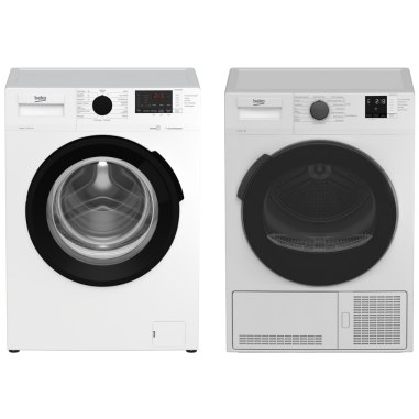 PACK BEKO Lave-linge Hublot 10kg 1400trs/min + Sèche-linge Condensation 10kg