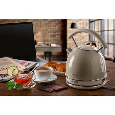 Ariete - Bouilloire Électrique | Vintage | Beige | 2000W |1,7 litres |