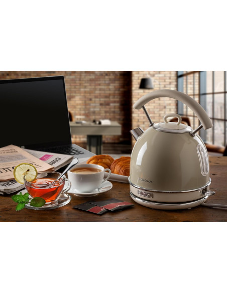 Ariete - Bouilloire Électrique | Vintage | Beige | 2000W |1,7 litres |