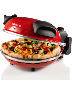 Ariete - Four à Pizza Maison | Vintage | Rouge | 400°C | 34x30x19cm |