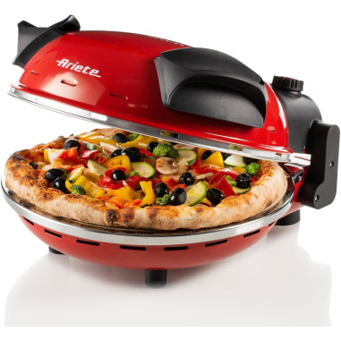 Ariete - Four à Pizza Maison | Vintage | Rouge | 400°C | 34x30x19cm |
