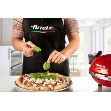 Ariete - Four à Pizza Maison | Vintage | Rouge | 400°C | 34x30x19cm |