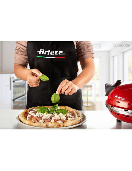 Ariete - Four à Pizza Maison | Vintage | Rouge | 400°C | 34x30x19cm |