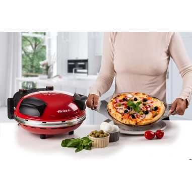 Ariete - Four à Pizza Maison | Vintage | Rouge | 400°C | 34x30x19cm |