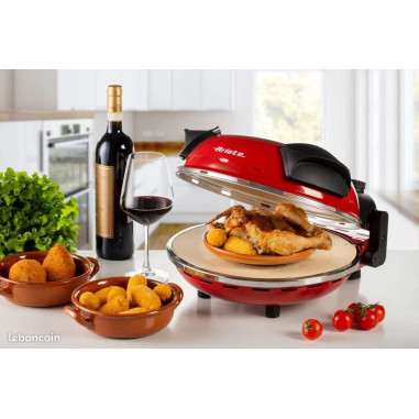Ariete - Four à Pizza Maison | Vintage | Rouge | 400°C | 34x30x19cm |