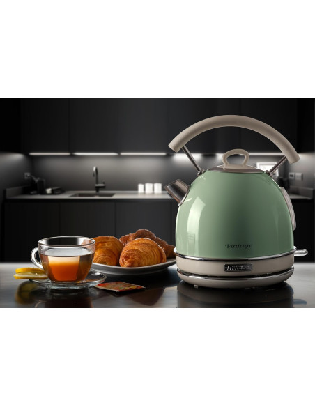 Ariete - Bouilloire Électrique | Vintage | Vert | 2000W |1,7 litres |
