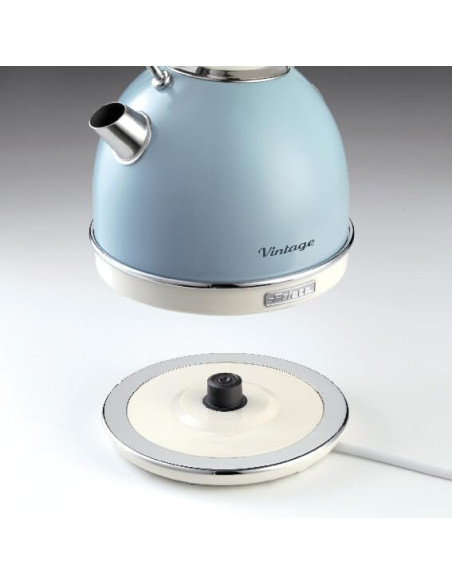 Ariete - Bouilloire Électrique | Vintage | Bleu | 2000W |1,7 litres |